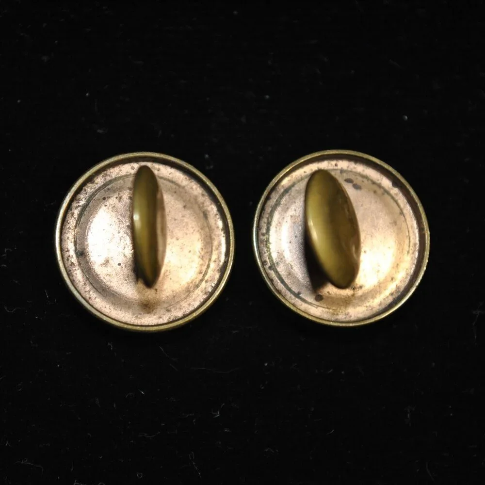 Antique Victorian Milk Glass Cufflinks with Painted Flowers